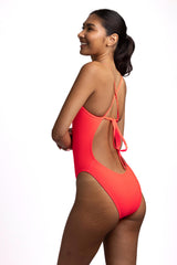 Dayna Tie-Back Onesie - Lava