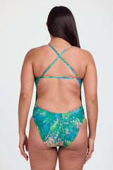 JOLYN AUSTRALIA, Brandon fixed-back Onesie in Luau Love Print, Limited Edition. Back View.