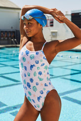 Printed Brandon Fixed-Back Onesie - Seashells
