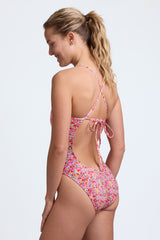 Printed Jackson Tie-Back Onesie - Whisper