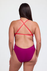 Contrast Brandon Fixed-Back Onesie - Dragon Fruit / Strawberry