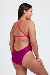 Contrast Brandon Fixed-Back Onesie - Dragon Fruit / Strawberry