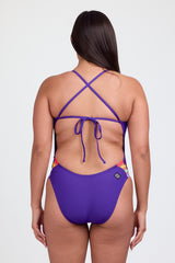 Contrast Gavin Tie-Back Onesie - Purple