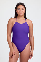 Contrast Gavin Tie-Back Onesie - Purple