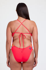 Contrast Gavin Tie-Back Onesie - Strawberry