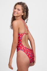 Printed Brandon Fixed-Back Onesie - Tart