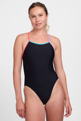 Contrast Gavin Tie-Back Onesie - Black