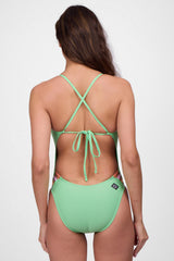 Contrast Gavin Tie-Back Onesie - Green Apple