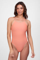 Contrast Gavin Tie-Back Onesie - Tangelo