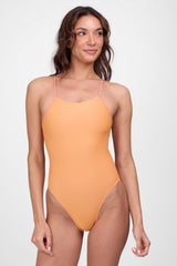 Contrast Perry Fixed-Back Onesie - Kumquat