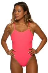 Jackson Tie-Back Onesie - Hot Pink