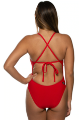 Jackson Tie-Back Onesie - Red