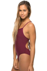 Dayno Tie-Back Onesie - Cabernet
