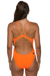JOLYN Australia, Chevy fixed-back onesie in the vibrant colour Sunkist.