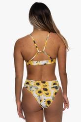Printed Zoe High-Waist Bottom - Sunflower