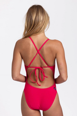 Jackson Tie-Back Onesie - Magenta