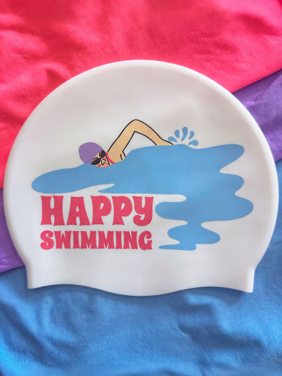 JAYD Swim Cap - Happy Swimming Swimmer