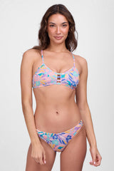 JOLYN Australia, printed athletic bikini bottom in the glow print. Model wears the MIDL bottom.