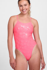 Printed Perry Fixed-Back Onesie - Metallic Shelly