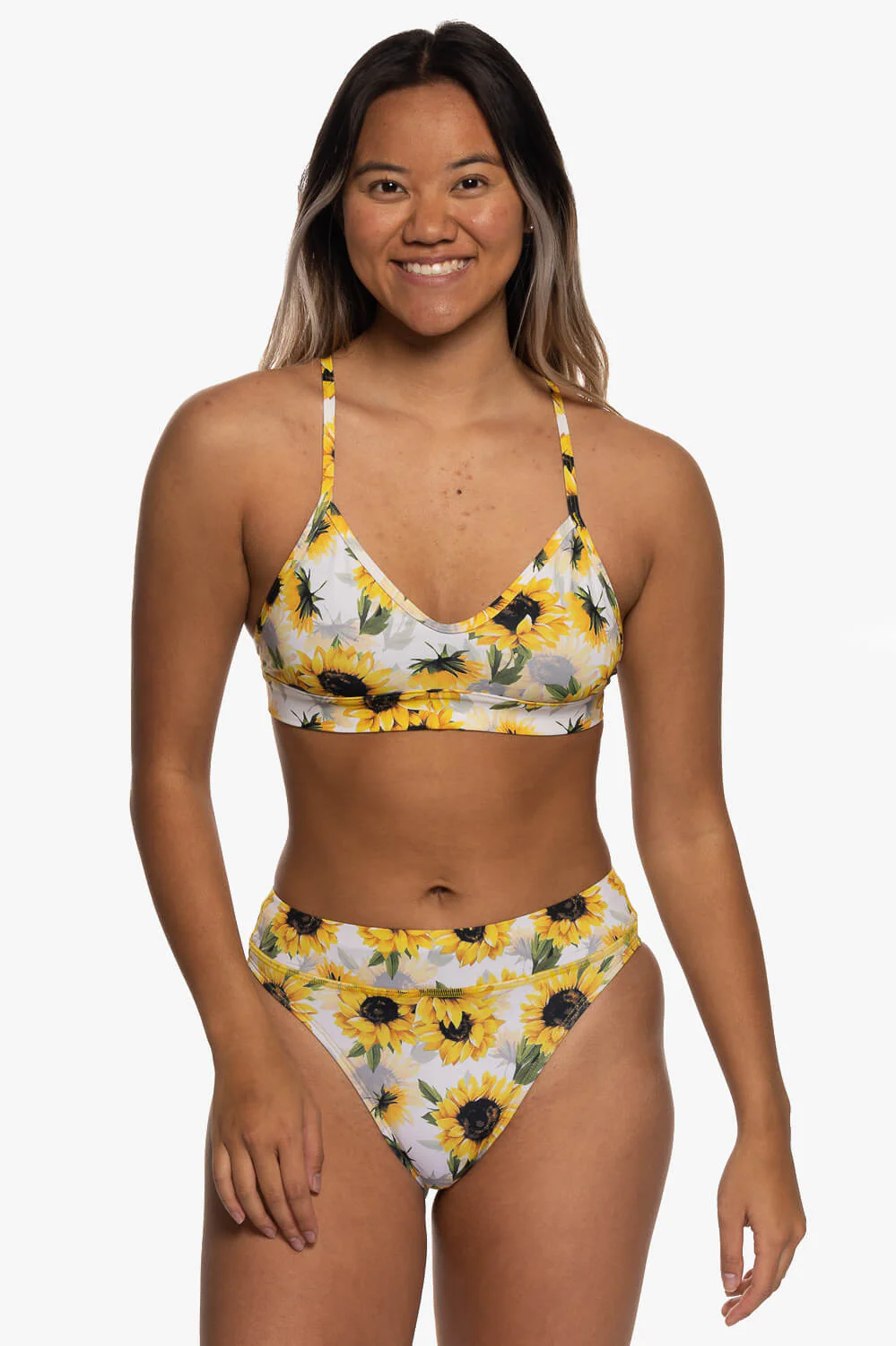 Printed Zoe High-Waist Bottom - Sunflower