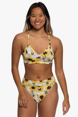 Printed Zoe High-Waist Bottom - Sunflower