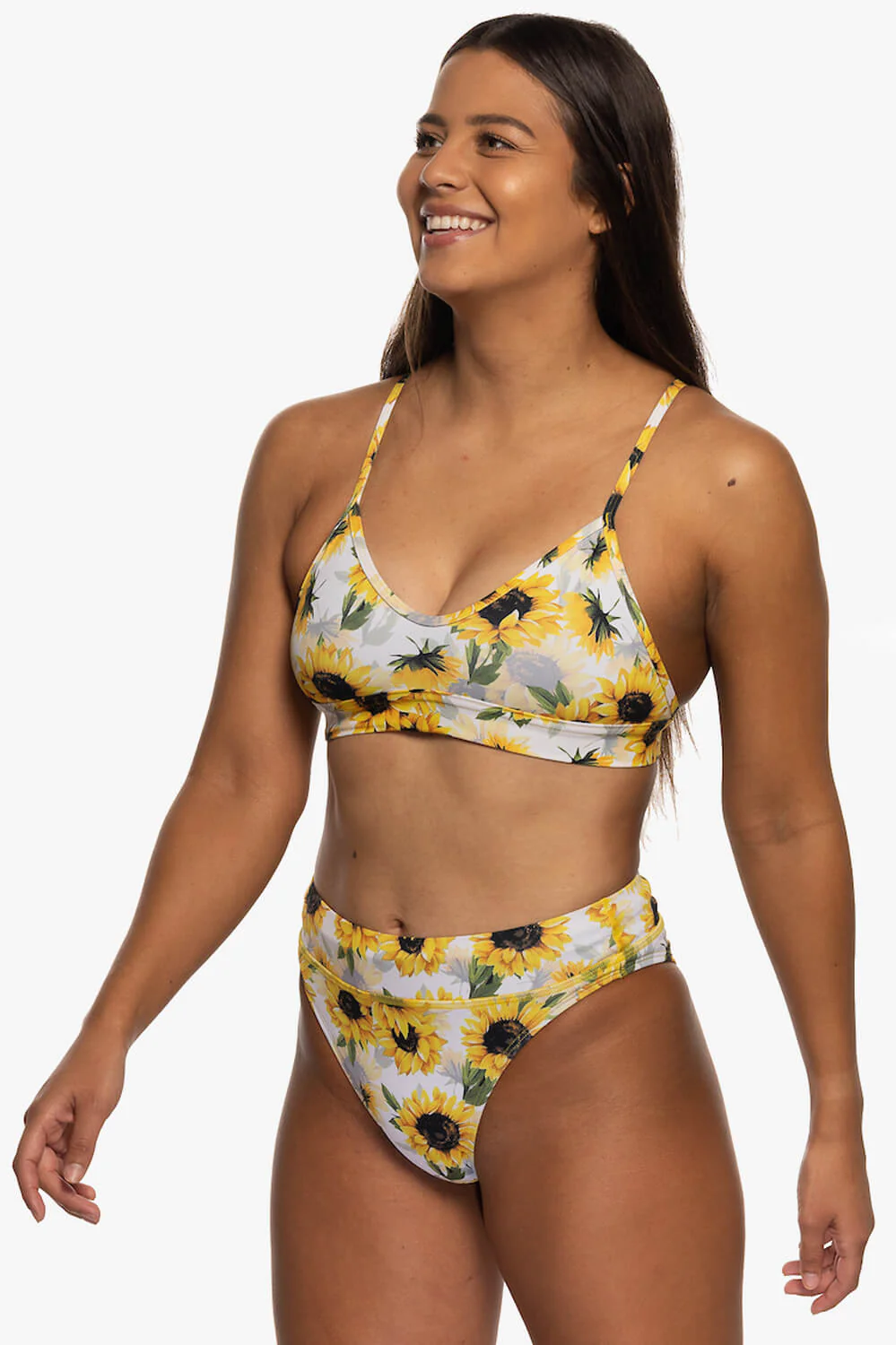 Printed Zoe High-Waist Bottom - Sunflower